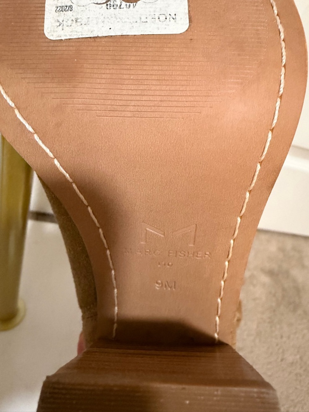 Marc Fisher Pointed-Toe Suede Ankle Booties in Tan - Picture 4 of 4